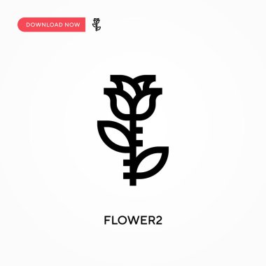 Çiçek 2 basit vektör simgesi. Web sitesi veya mobil uygulama için modern, basit düz vektör çizimi