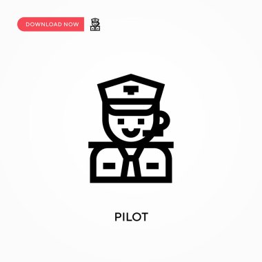 Pilot Basit vektör simgesi. Web sitesi veya mobil uygulama için modern, basit düz vektör çizimi