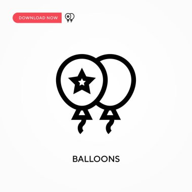 Balonlar basit vektör simgesi. Web sitesi veya mobil uygulama için modern, basit düz vektör çizimi