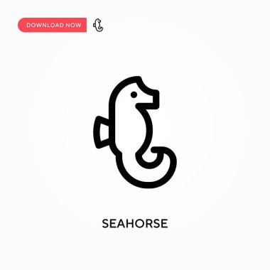 Deniz atı basit vektör simgesi. Web sitesi veya mobil uygulama için modern, basit düz vektör çizimi