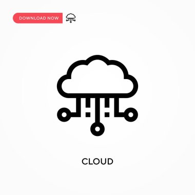 Bulut Basit vektör simgesi. Web sitesi veya mobil uygulama için modern, basit düz vektör çizimi