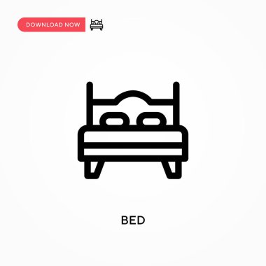 Yatak Basit vektör simgesi. Web sitesi veya mobil uygulama için modern, basit düz vektör çizimi