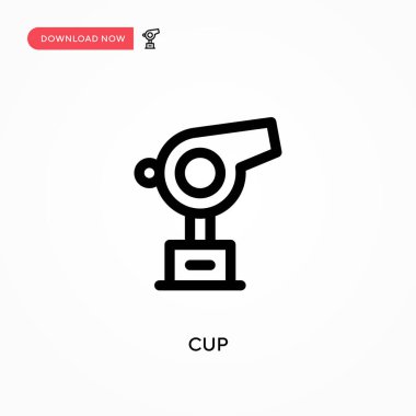 Kupa basit vektör simgesi. Web sitesi veya mobil uygulama için modern, basit düz vektör çizimi