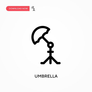 Şemsiye Basit vektör simgesi. Web sitesi veya mobil uygulama için modern, basit düz vektör çizimi