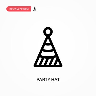 Parti şapkası Basit vektör simgesi. Web sitesi veya mobil uygulama için modern, basit düz vektör çizimi