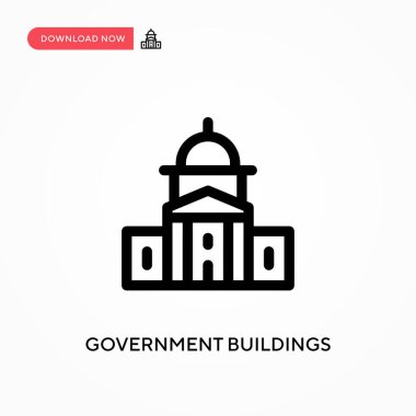 Hükümet binaları basit vektör ikonu. Web sitesi veya mobil uygulama için modern, basit düz vektör çizimi