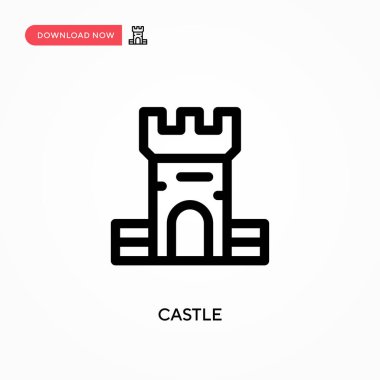 Basit Castle vektör simgesi. Web sitesi veya mobil uygulama için modern, basit düz vektör çizimi