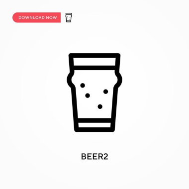 Beer2 Basit vektör simgesi. Web sitesi veya mobil uygulama için modern, basit düz vektör çizimi