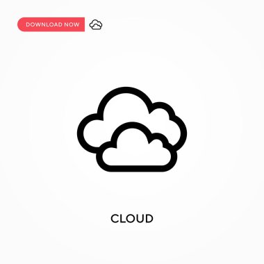 Bulut Basit vektör simgesi. Web sitesi veya mobil uygulama için modern, basit düz vektör çizimi