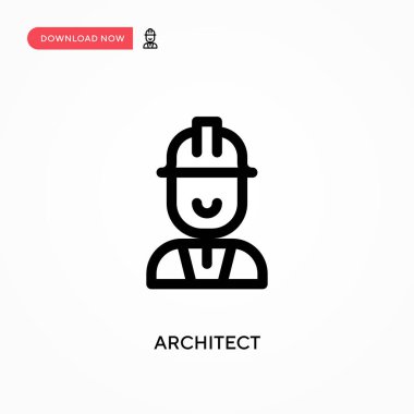 Mimari Basit vektör simgesi. Web sitesi veya mobil uygulama için modern, basit düz vektör çizimi