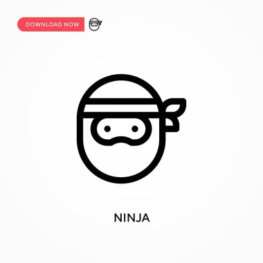 Ninja Basit vektör simgesi. Web sitesi veya mobil uygulama için modern, basit düz vektör çizimi