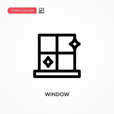 Pencere Basit vektör simgesi. Web sitesi veya mobil uygulama için modern, basit düz vektör çizimi