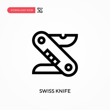 İsviçre bıçağı. Basit vektör ikonu. Web sitesi veya mobil uygulama için modern, basit düz vektör çizimi