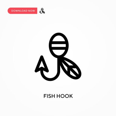 Balık kancası basit vektör simgesi. Web sitesi veya mobil uygulama için modern, basit düz vektör çizimi