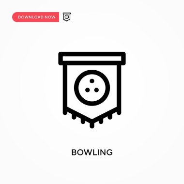 Bowling basit vektör simgesi. Web sitesi veya mobil uygulama için modern, basit düz vektör çizimi