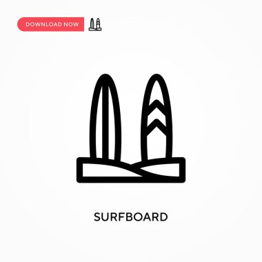 Sörf tahtası basit vektör simgesi. Web sitesi veya mobil uygulama için modern, basit düz vektör çizimi