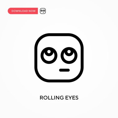 Yuvarlanan gözler Basit vektör simgesi. Web sitesi veya mobil uygulama için modern, basit düz vektör çizimi