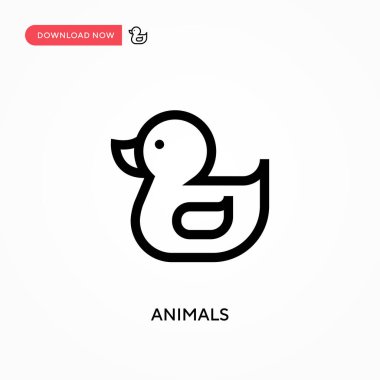 Hayvanlar basit vektör simgesi. Web sitesi veya mobil uygulama için modern, basit düz vektör çizimi