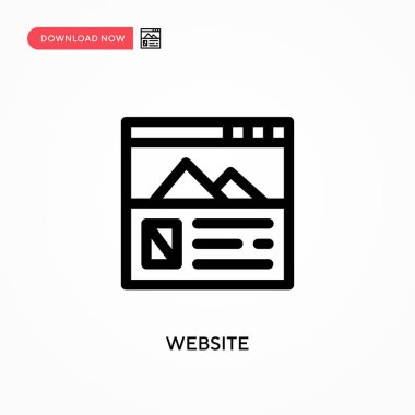 Web sitesi Basit vektör simgesi. Web sitesi veya mobil uygulama için modern, basit düz vektör çizimi