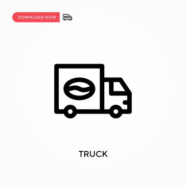 Kamyon Basit vektör simgesi. Web sitesi veya mobil uygulama için modern, basit düz vektör çizimi