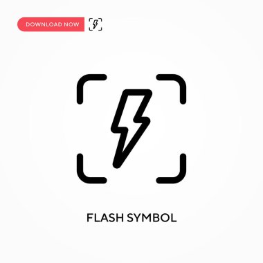 Flash sembolü Basit vektör simgesi. Web sitesi veya mobil uygulama için modern, basit düz vektör çizimi