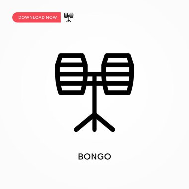 Bongo Basit vektör simgesi. Web sitesi veya mobil uygulama için modern, basit düz vektör çizimi