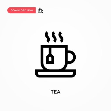 Basit çay vektör simgesi. Web sitesi veya mobil uygulama için modern, basit düz vektör çizimi