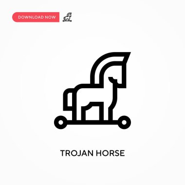 Truva Atı Basit vektör simgesi. Web sitesi veya mobil uygulama için modern, basit düz vektör çizimi