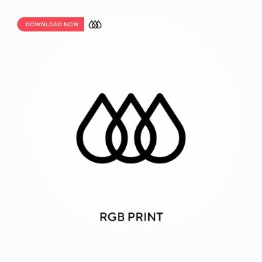 Rgb yazdırma Basit vektör simgesi. Web sitesi veya mobil uygulama için modern, basit düz vektör çizimi