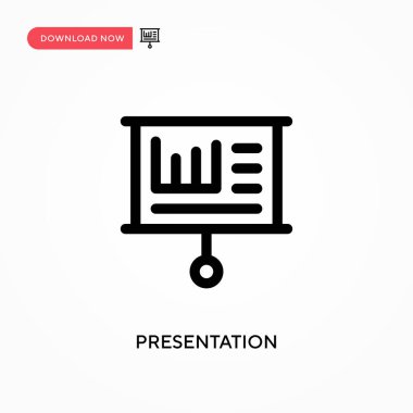 Sunum basit vektör simgesi. Web sitesi veya mobil uygulama için modern, basit düz vektör çizimi