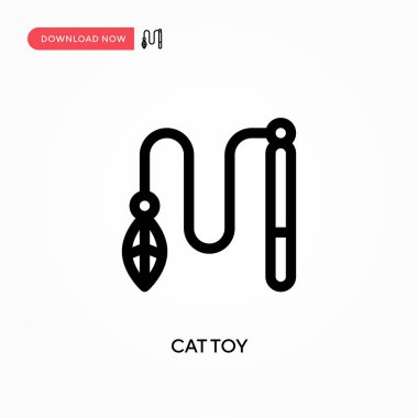 Kedi oyuncağı Basit vektör simgesi. Web sitesi veya mobil uygulama için modern, basit düz vektör çizimi