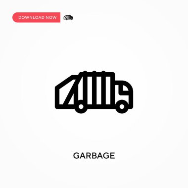 Çöp Basit vektör simgesi. Web sitesi veya mobil uygulama için modern, basit düz vektör çizimi