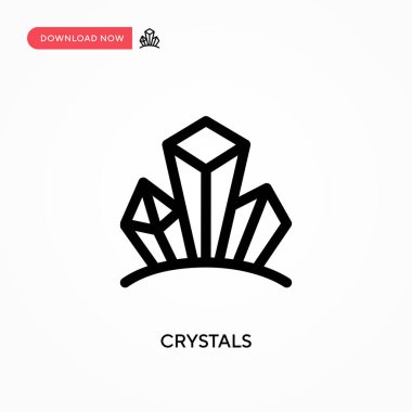 Kristaller basit vektör simgesi. Web sitesi veya mobil uygulama için modern, basit düz vektör çizimi