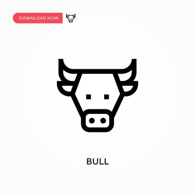 Boğa basit vektör ikonu. Web sitesi veya mobil uygulama için modern, basit düz vektör çizimi