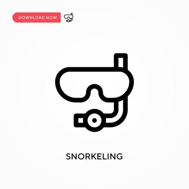 Şnorkelle yüzen basit vektör simgesi. Web sitesi veya mobil uygulama için modern, basit düz vektör çizimi