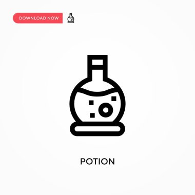 İksir basit vektör simgesi. Web sitesi veya mobil uygulama için modern, basit düz vektör çizimi