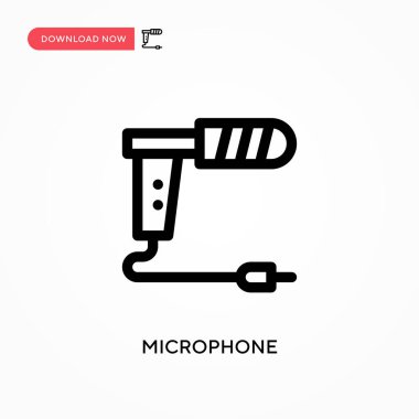 Mikrofon basit vektör simgesi. Web sitesi veya mobil uygulama için modern, basit düz vektör çizimi