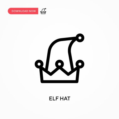 Elf şapkası basit vektör simgesi. Web sitesi veya mobil uygulama için modern, basit düz vektör çizimi