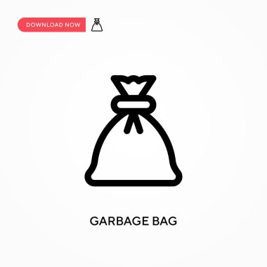 Çöp torbası basit vektör simgesi. Web sitesi veya mobil uygulama için modern, basit düz vektör çizimi