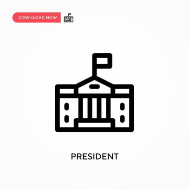 Başkan Basit vektör simgesi. Web sitesi veya mobil uygulama için modern, basit düz vektör çizimi