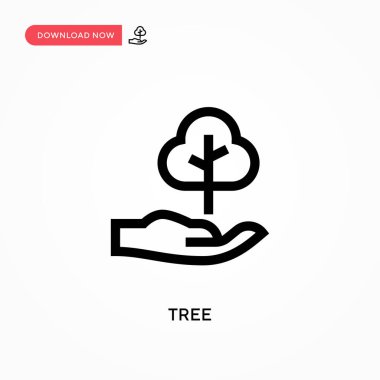 Ağaç basit vektör simgesi. Web sitesi veya mobil uygulama için modern, basit düz vektör çizimi