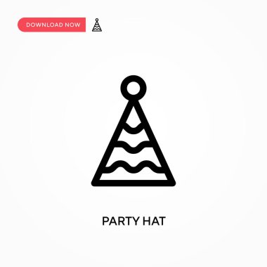 Parti şapkası Basit vektör simgesi. Web sitesi veya mobil uygulama için modern, basit düz vektör çizimi