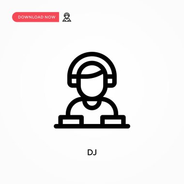 DJ Basit vektör simgesi. Web sitesi veya mobil uygulama için modern, basit düz vektör çizimi