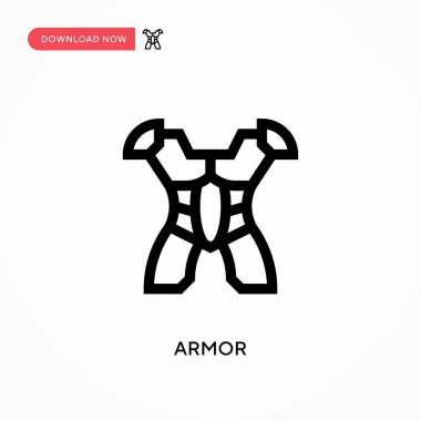Zırh Basit vektör simgesi. Web sitesi veya mobil uygulama için modern, basit düz vektör çizimi