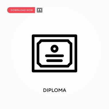 Diploma basit vektör simgesi. Web sitesi veya mobil uygulama için modern, basit düz vektör çizimi