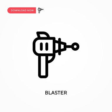 Blaster Basit vektör simgesi. Web sitesi veya mobil uygulama için modern, basit düz vektör çizimi