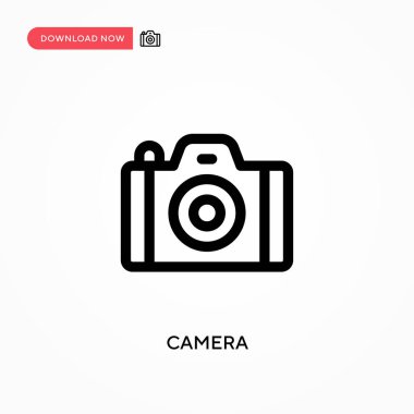 Kamera basit vektör simgesi. Web sitesi veya mobil uygulama için modern, basit düz vektör çizimi