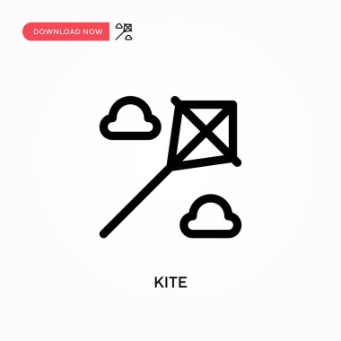 Kite Basit vektör simgesi. Web sitesi veya mobil uygulama için modern, basit düz vektör çizimi
