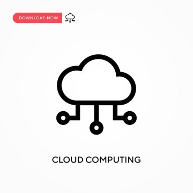 Bulut hesaplama basit vektör simgesi. Web sitesi veya mobil uygulama için modern, basit düz vektör çizimi