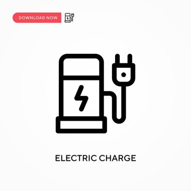 Elektrik yükleme basit vektör simgesi. Web sitesi veya mobil uygulama için modern, basit düz vektör çizimi